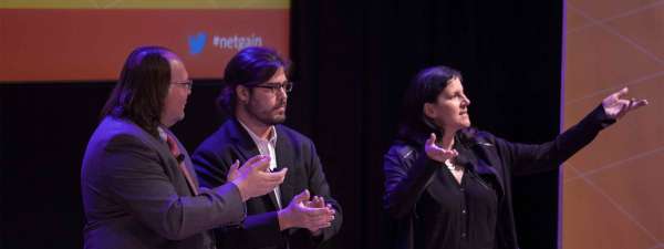 Ethan Zuckerman, Christopher Soghoian, and Laura Poitras speak onstage.