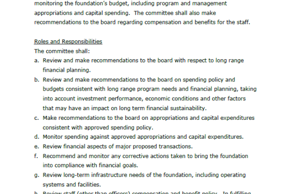 Finance Committee Charter Thumbnail