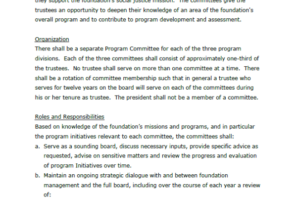 Programs Committee Charter Thumbnail