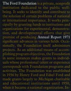 FF Annual Report 1971