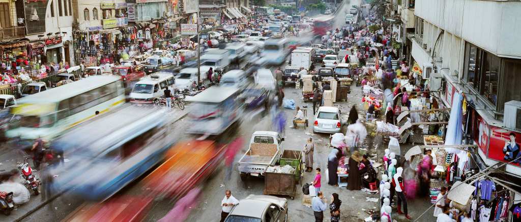 Busy market scene