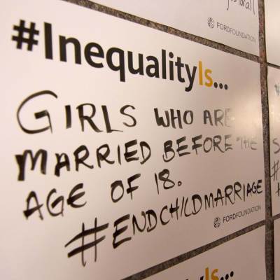 #InequalityIs cards filled out by UN delegates attending the Commission for the Status of Women. New York. 2016. 