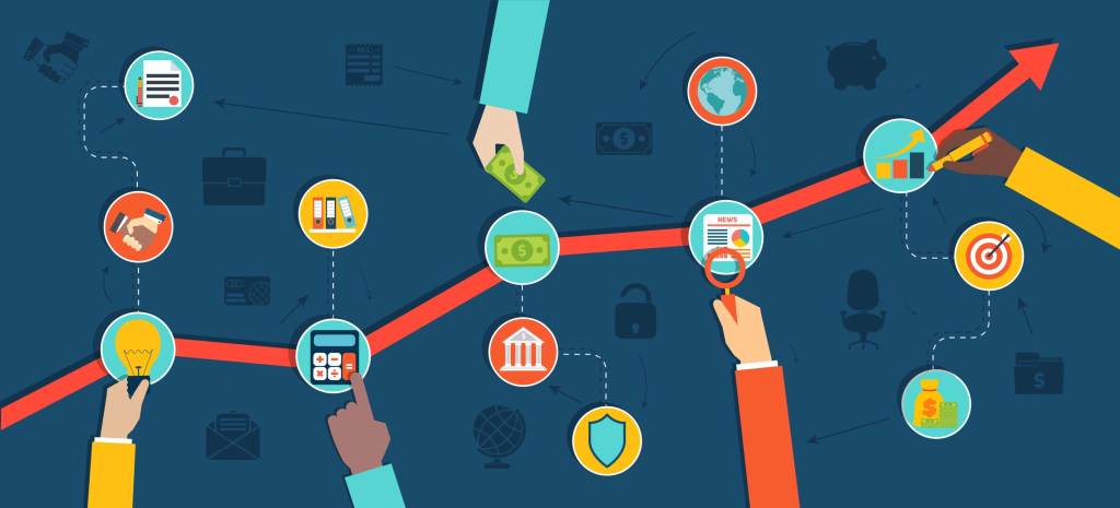 Evocative illustration of business hands on financial flowchart. This image is not available under the 4.0 Creative Commons license.