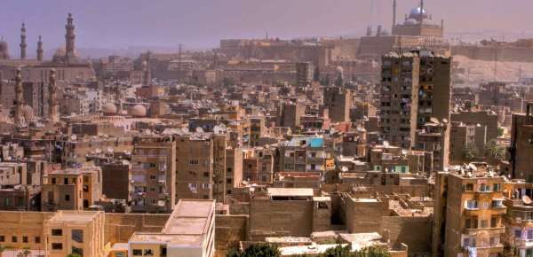 A view of the city skyline of Cairo, Egypt. 