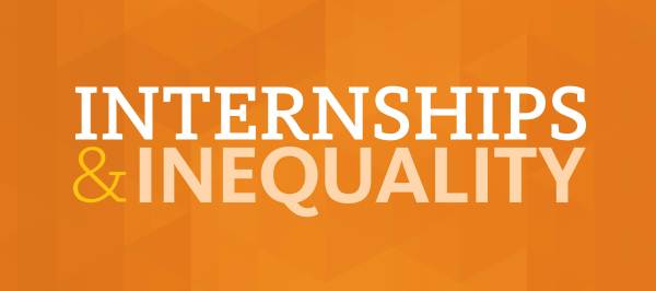 "Internships & Inequality" blog series typographic image