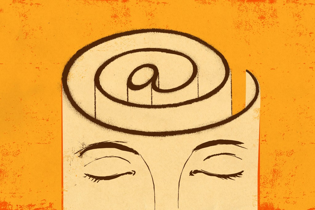 Evocative illustration of head containing @ symbol. Not available under the 4.0 Creative Commons license.