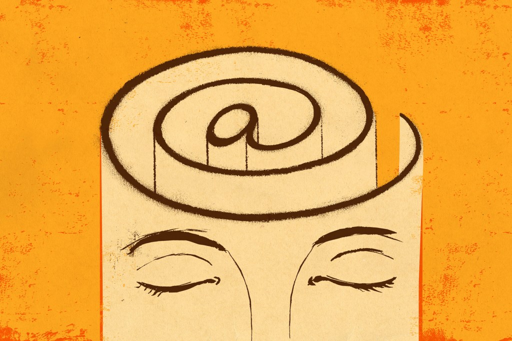 Evocative illustration of head containing @ symbol. Not available under the 4.0 Creative Commons license.