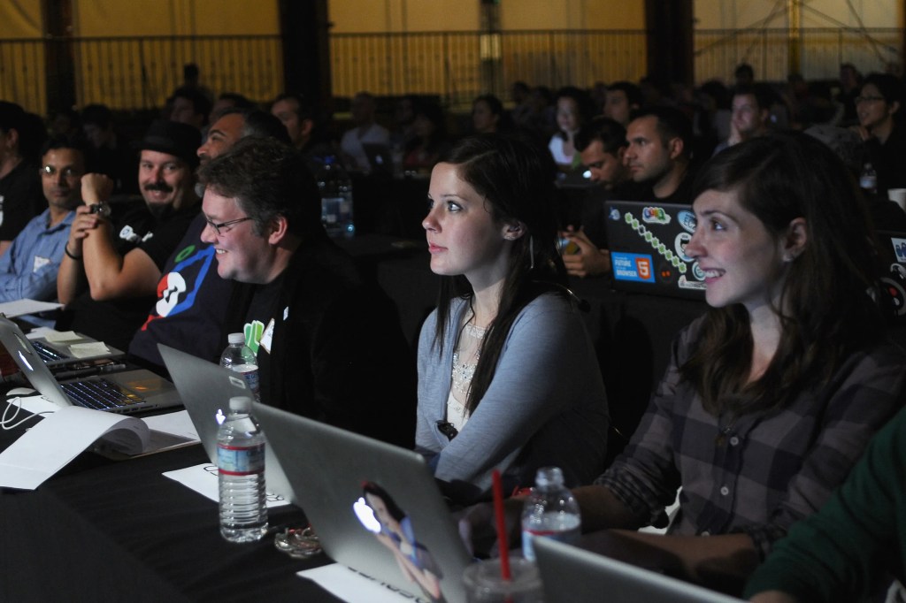 Judges attend Disrupt Hackathon SF 2011 held at the San Francisco Design Center Concourse on September 11, 2011 in San Francisco, California.