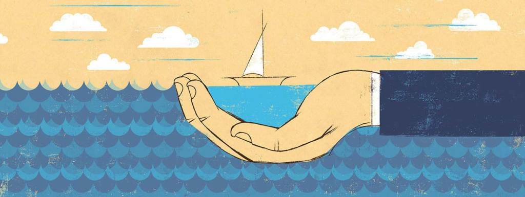 Evocative illustration of hand cradling boat