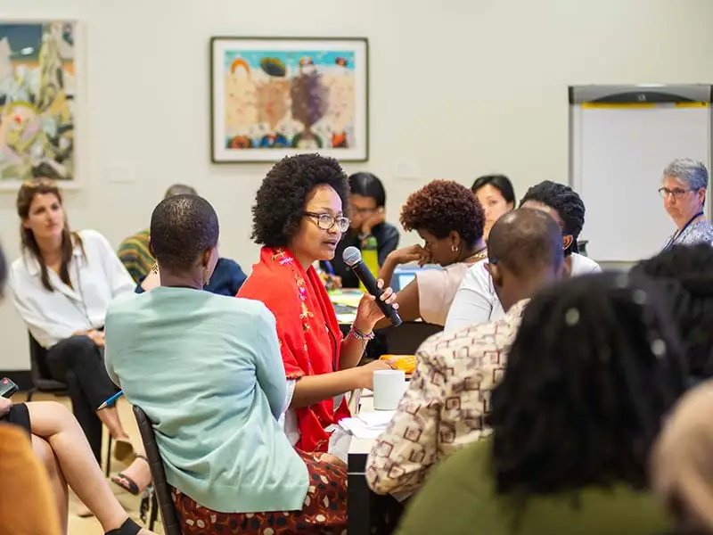 Group of people in discussion