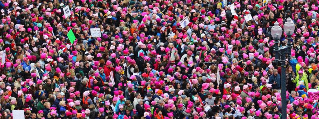 View of the crowd from the January 2017 Women's March on Washington.