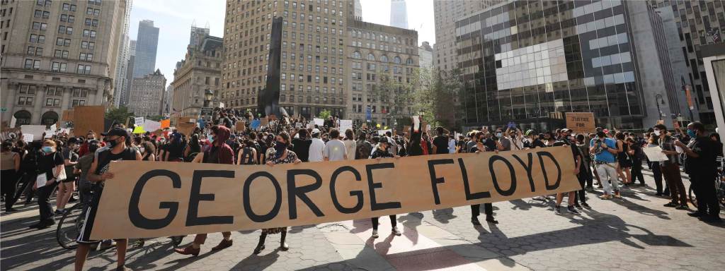 Hundreds of protesters gather in Manhattan’s Foley Square on May 29, 2020 to protest the recent death of George Floyd.