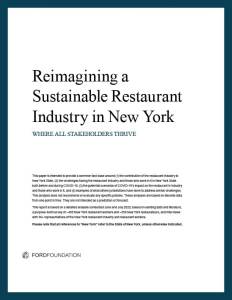 Cover of Reimagining a Sustainable Restaurant Industry in New York report
