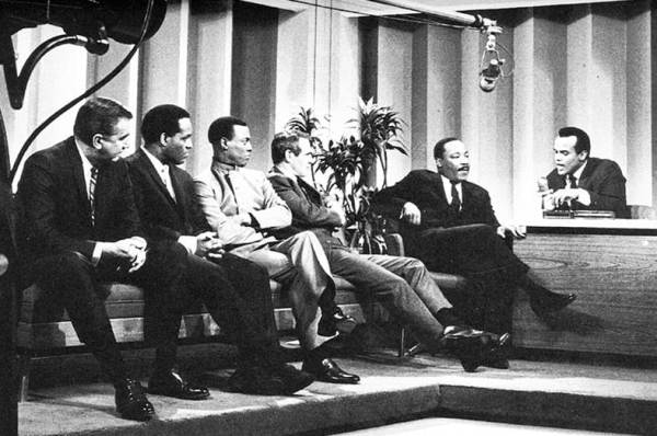 Rev. Martin Luther King Jr. speaks to Harry Belafonte on the Tonight Show
