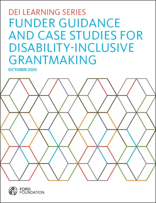 DEI Learning Series - Funders Guidance and Case Studies for Disability-Inclusive Grantmaking report cover