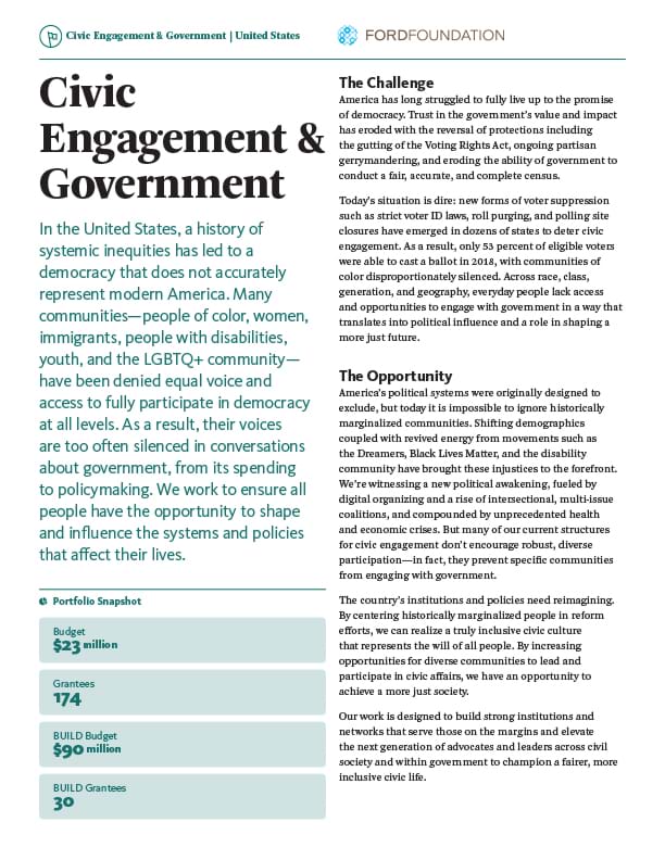 First page of the CEG One-Pager - US