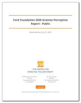 Cover of the Grantee Perception Report 2021