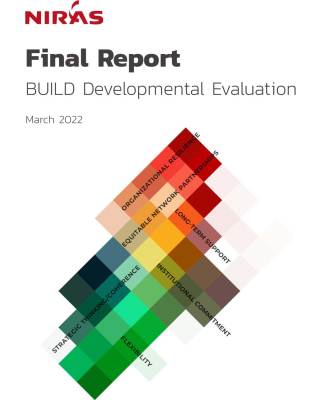 The words NIRAS Final Report Build Developmental Evaluation March 2022