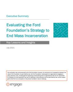  Ford's findings on Mass Incarceration strategy