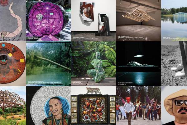 Collage of various works of art and pictures by numerous artists.