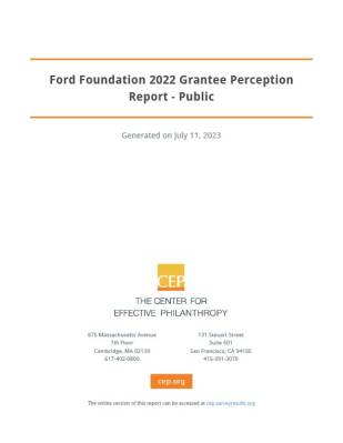 Cover of Ford Foundation 2022 Grantee Perception Report