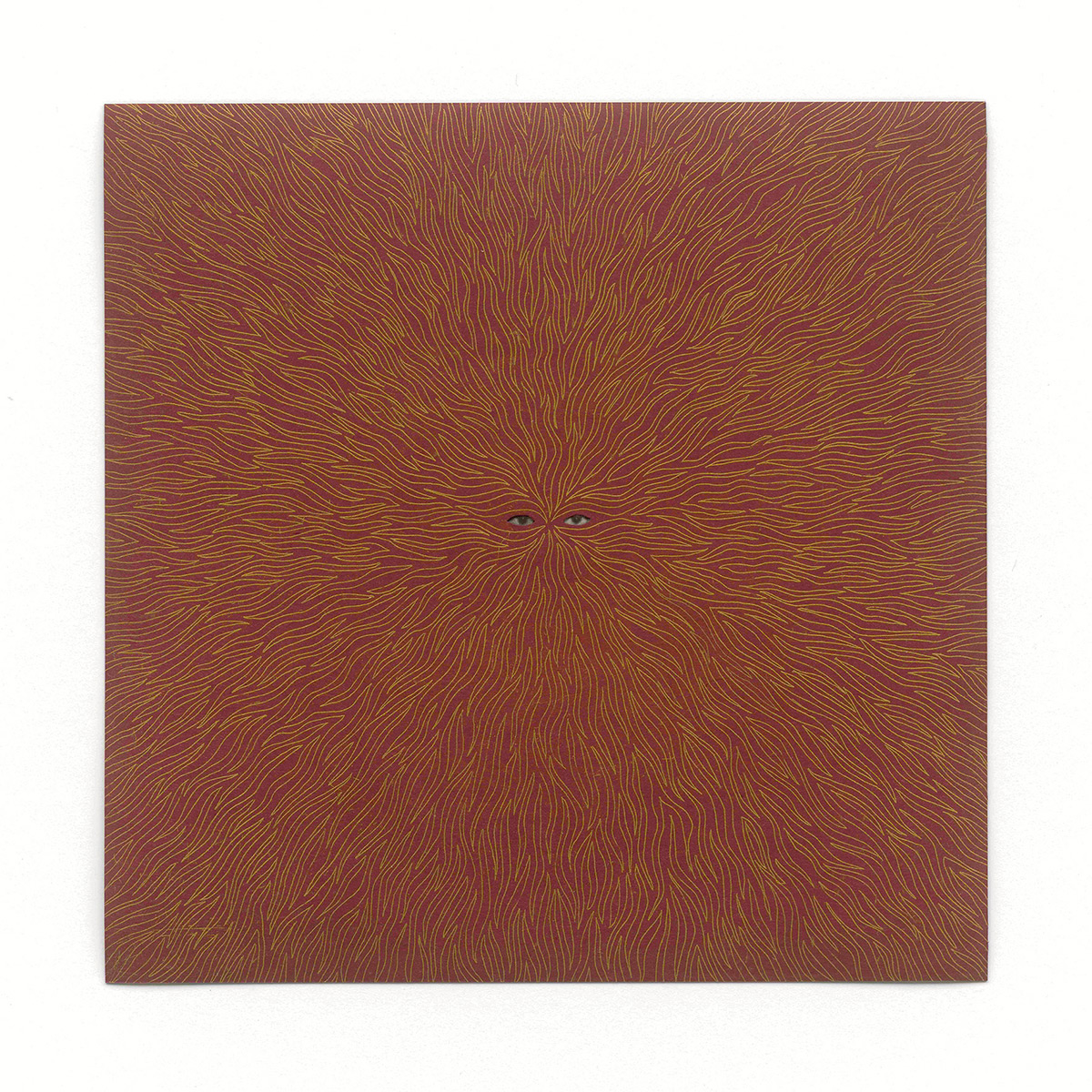 An illustration of flames with a pair of eyes in the center.