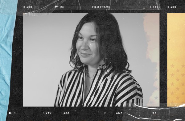 B&W photo collage of Amy Spitalnick