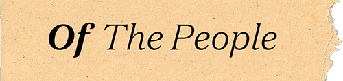 Strip of parchment paper with the words "Of The People"