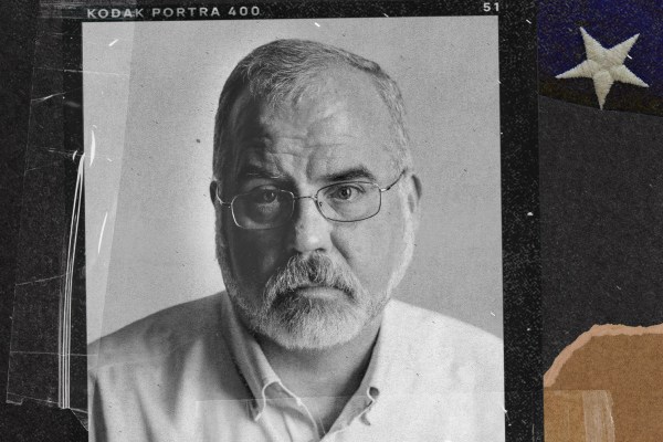 B&W photo collage of Ken Ward